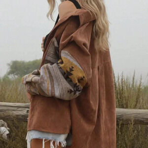 Camel Casual Women's Felt Corduroy Oversized Shaket